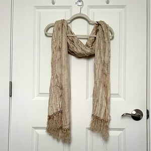 Silky Scarf with Tassels